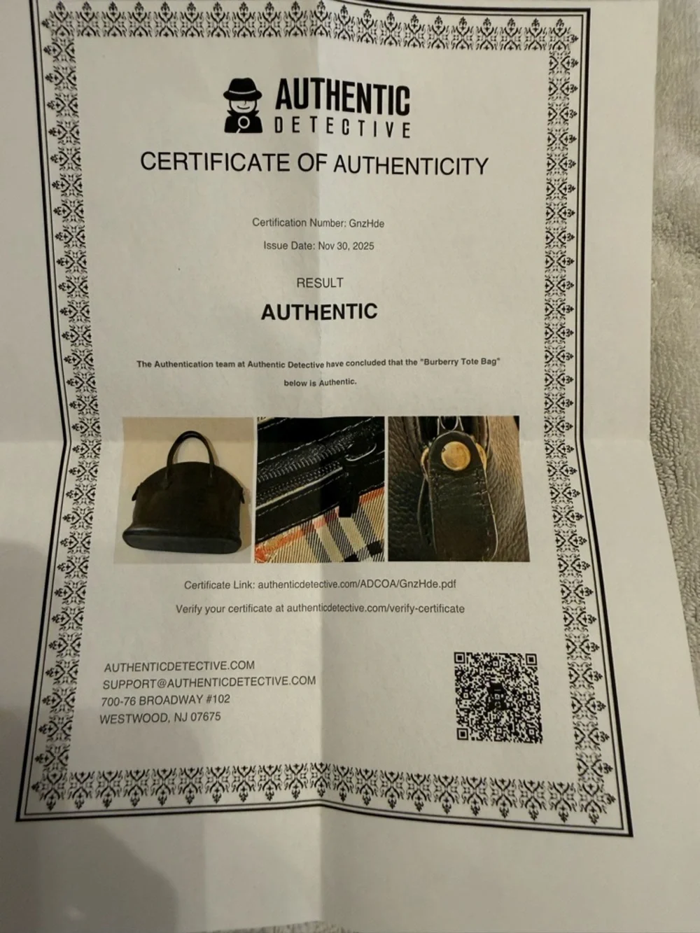 Burberry Black Leather Satchel with Double Handles - Picture 3 of 4